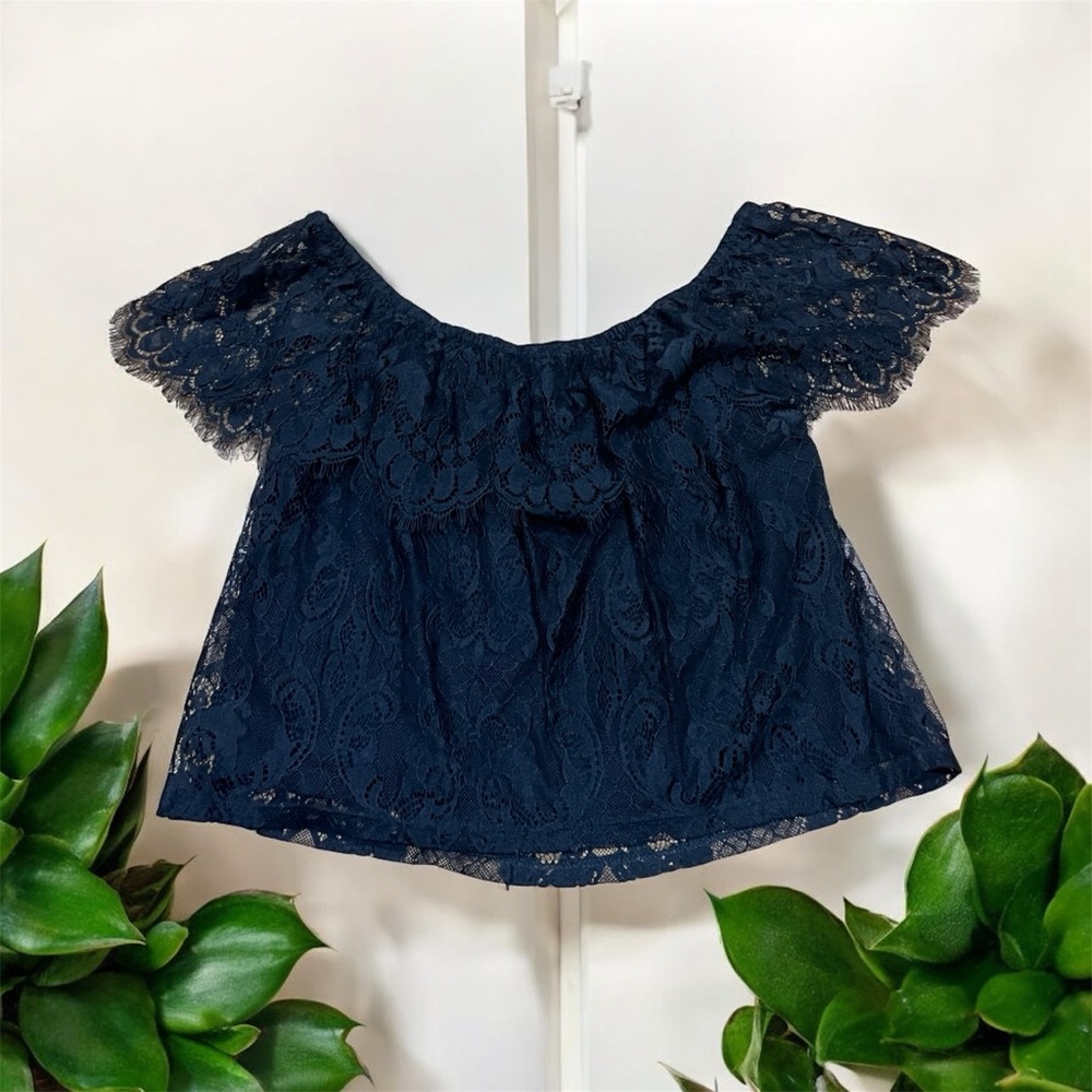 Hollister black lace top